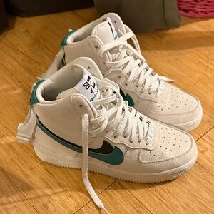 Nike High-Top Sneakers with Teal and White